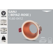 GANJ DEKORATİF YUVARLAK BEYAZ - ROSE KASA